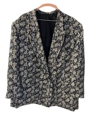 Bespoke Black & Silver Paisley Sport Coat